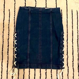 Free People denim pencil skirt